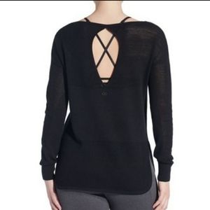 NWT Calia by Carrie Underwood Black Effortless Mesh Sweater Sz XS Athleisure